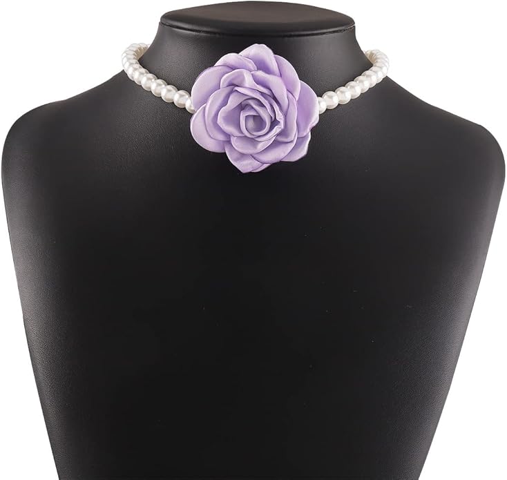 Flower Choker Necklaces for Women Vintage Baroque Floral Rose Collar Necklace Adjustable Bridal Party Prom Jewelry
