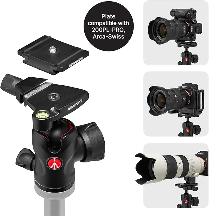 Manfrotto Befree Advanced AS, Camera Tripod, Lever Lock,Compatible with Arca-Swiss, Portable and Compact, Aluminum, Travel Tripod Kit, Ball Head, for DSLR, Mirrorless, Camera Accessories