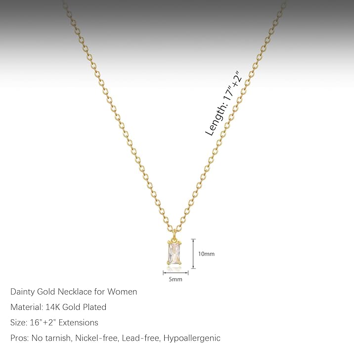 Diamond Pendant Necklace for Women, Dainty Gold Necklace 18k Gold Plated Paperclip Choker Necklaces Cute Open Oval Necklaces Simple Gold Necklace Jewelry Gifts for Women Trendy