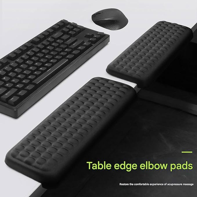 Memory Foam Ergonomic Armrest Pads for Office Chair,Computer Desk Arm Rest Support Cushion with Anti-Slip,Arm Wrist Elbow Extender Protector for Home Office Gaming–Black,2 PCs