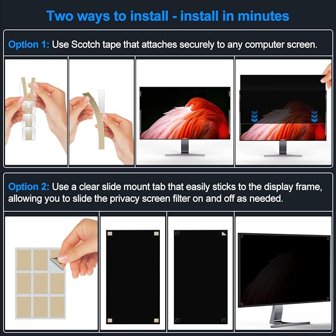 [2-Pack] 23 Inch Privacy Screen for Monitor Computer Screen Privacy Filter for 16:9 Widescreen Monitor Desktop PC Monitor Privacy Film Monitor Privacy Shield and Anti-Glare Protector