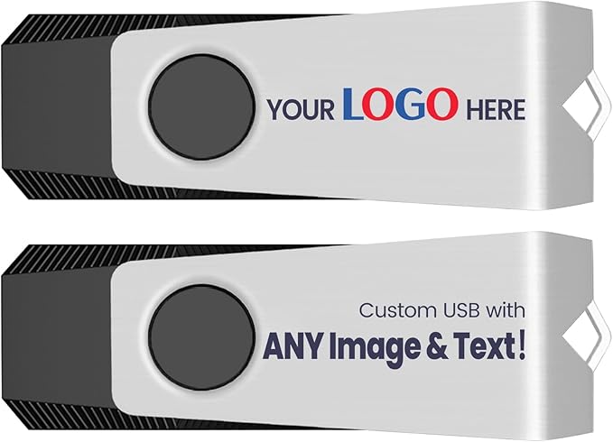 Customizable Flash Drives 4GB, Wooolken Personalized USB 2.0 Drive 10/20/50/100 Pack, Custom Thumb Drive Engraved Logo USB Drive (Mixcolors)