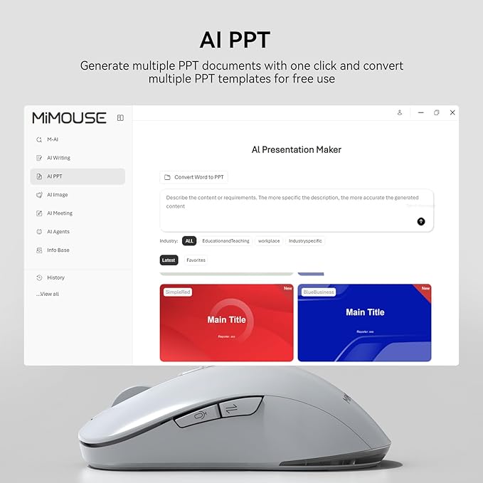 M4 Wireless Smart Ai Mouse For Pc Laptops,One-Touch Voice Input, Ai Assistant, Meeting Recording, Screenshot Translation, And Multi-Language Compatibility, Is A High-Performance Office Device.