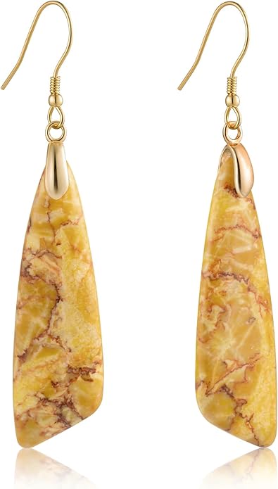 SELOVO Jasper Stone Earrings for Women Trendy Dangle Earrings Fishhook Drop Earrings