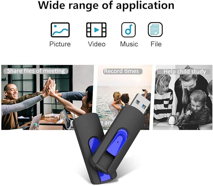 JUANWE 32GB Flash Drive 10 Pack 3.0 USB Thumb Drive Retractable Slide Memory Sticks for Computers Bulk USB Jump Drive Data Storage Pen Drive Blue