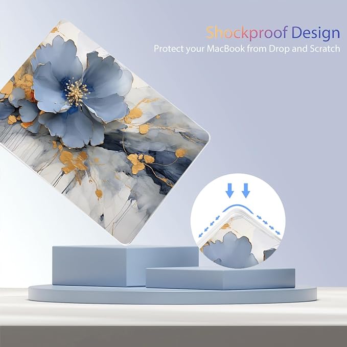 Teryeefi Compatible with A2941 M2/A3114 M3 MacBook Air 15 inch CaseRelease 2023 2024,Design Protective Slim Cover + Keyboard Cover + OTG Adapter for 15.3 inch MacBook Air Liquid Retina, Art Florals