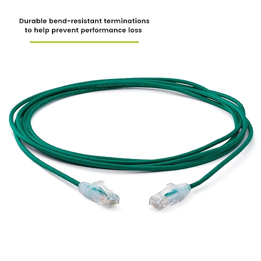 TRUECABLE Cat6 Component Rated Patch Cable, Unshielded (U/UTP), 10ft, Green, 28AWG Solid Copper, Snagless 10G High-Speed Ethernet Cable, PoE++ 4PPoE 100W, UL Listed, RoHS-3, 5 Pack