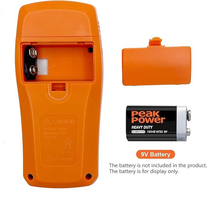 Digital Wood Moisture Meter Wood Humidity Tester Hygrometer Timber Damp Detector Large LCD Display (Orange)