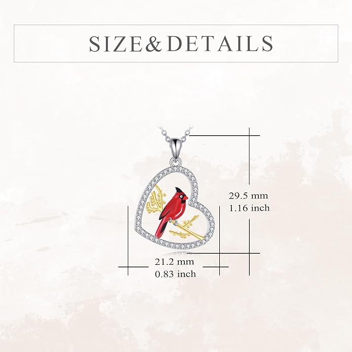 YFN 925 Sterling Silver Hummingbird/Cardinal/Cat Necklace for Women Animal Pendant with Adjustable 18"+2" Chain Jewelry Gift for Christmas, Valentine's Day, Mother's Day, Birthday-Gift Box Included