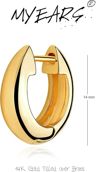 MYEARS Women Earrings Gold Huggie Hoop Ear Stud Cuff 14K Small Simple Hypoallergenic Everyday Jewelry