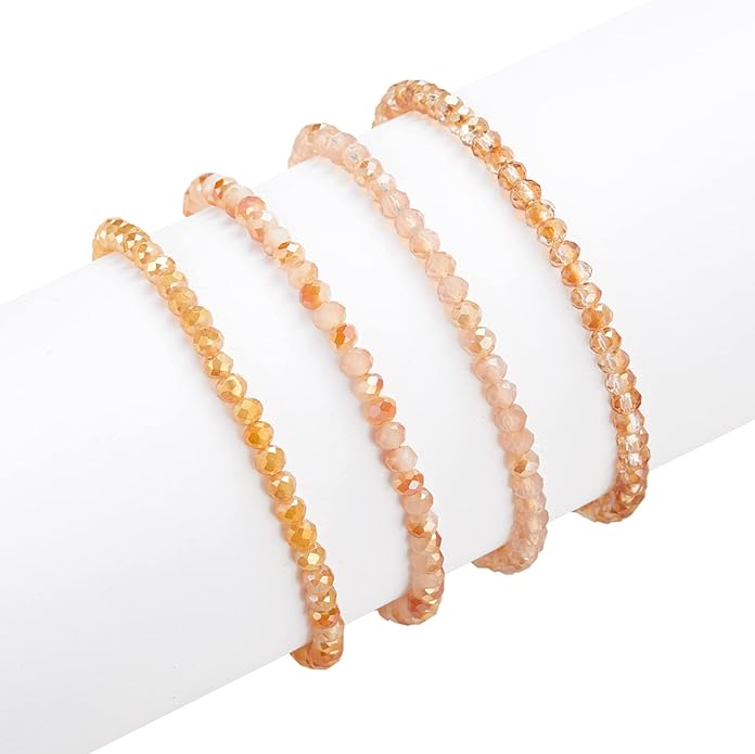 Noessla Beaded Boho Stretch Bracelet Colorful Stackable Crystal Beads Bracelets Trendy Costume Jewelry Mothers Day Gifts for Women