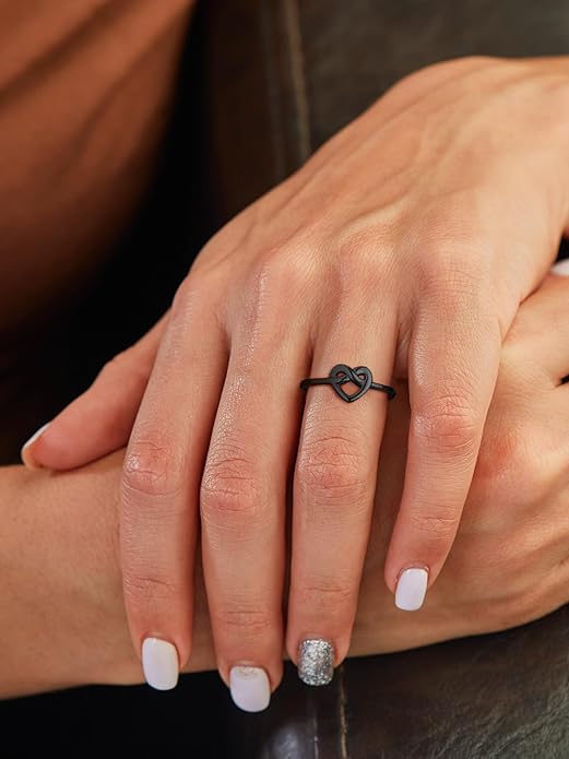 Bestyle 925 Sterling Silver Ring for Women, Minimalist Claddagh Ring Celtic Knot Ring for Women, Irish Promise Wedding Band, Gold/Rose Gold Vermeil Women Band Ring, Stackable, Gift for Her