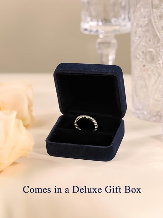 D Color VVS1 Clarity Moissanite Hand Setting Eternity Rings for Women, Solid 925 Sterling Silver Rhodium Finish, Stackable Ring, Wedding Birthday Valentines Anniversary Mothers Day Ideal Gift for Her