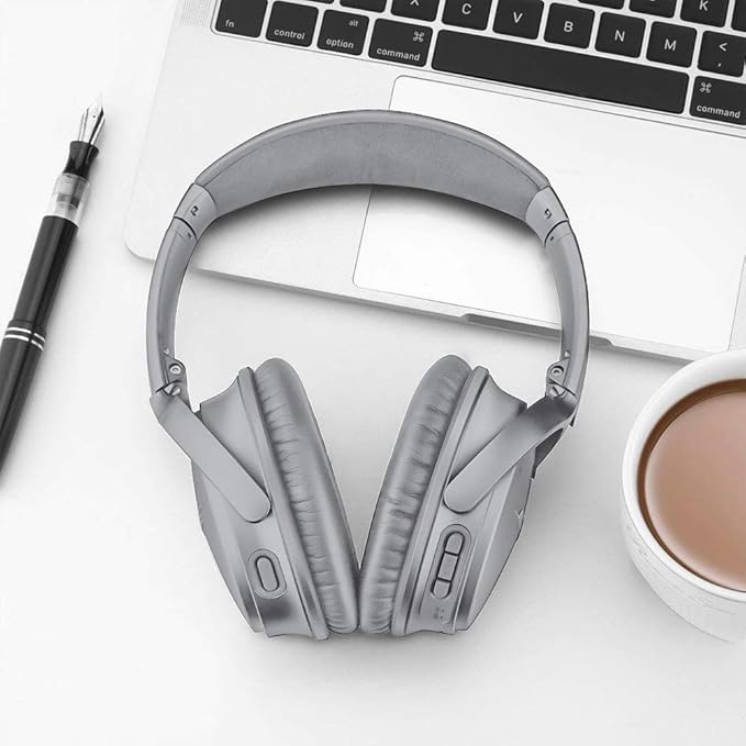 QC35 Headphones Replacement Ear Pads - QC35,QC35ii Replacement Earpads Cushion - Compatible with Bose Quiet Comfort35,QC45,QC25,QC35ii,QC15,AE2,AE2i-Comfortable & Durable (Silver)