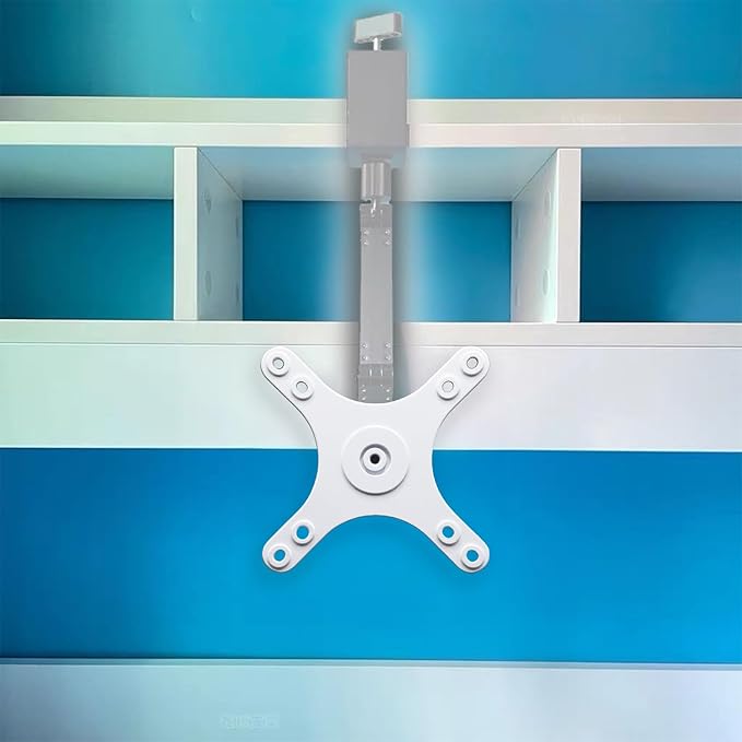Kado Portable Monitor Stand Bracket Plate Adapter White, Wall Mount Arm Mount 17mm Ball Head to 100x100mm 75x75mm M4 Screw Set, Tripod Camera Stand for Desktop Monitor Portrait/Landscape Mode