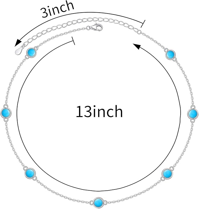 FLYOW S925 Sterling Silver Dainty Butterfly/Moonstone/Turquoise/Agate/Circle Choker Necklace Short Dainty Layered Pendant Necklace Jewelry for Women Girls