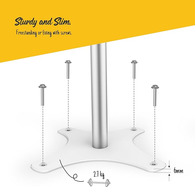 Tablet Floor Stand, Anti-Theft, Rotate Lockable Metal Tablet Enclosure+Aluminum Pole+Metal Base, Compatible with 10.9" iPad 10th, Pro 11" 1 2 3 4, Air 4 5, Air 11", iPad 11"(A16)