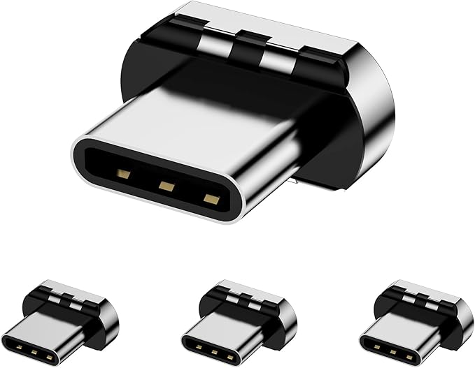 Magnetic Connector Tips Head for USB-C Android Devices (4 Pack), only Compatible 5A Magnetic Charging Cable or Magnetic Adapter