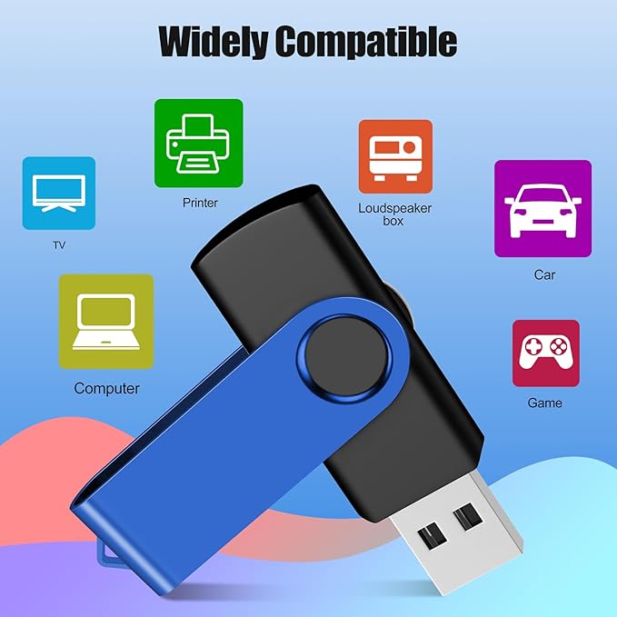EASTBULL Flash Drive Bulk 32GB USB 20 Pack with Lanyards USB 2.0 Thumb Drive Bulk Memory Stick Swivel Pen Drive for Storage and Backup 32 GB 20 Pack, Blue