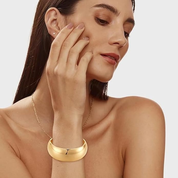 Gold/Silver Cuff Bangle Bracelets For Women Chunky Waterdrop Twisted Hinged Bangle Bracelets Minimalist Arm Cuff Bracelet Jewelry Gifts