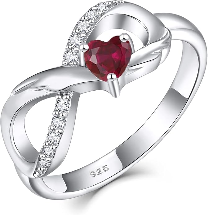 STARCHENIE Infinity Promise Ring 925 Sterling Silver Angel Wings Heart Ring for Women Size 5-10