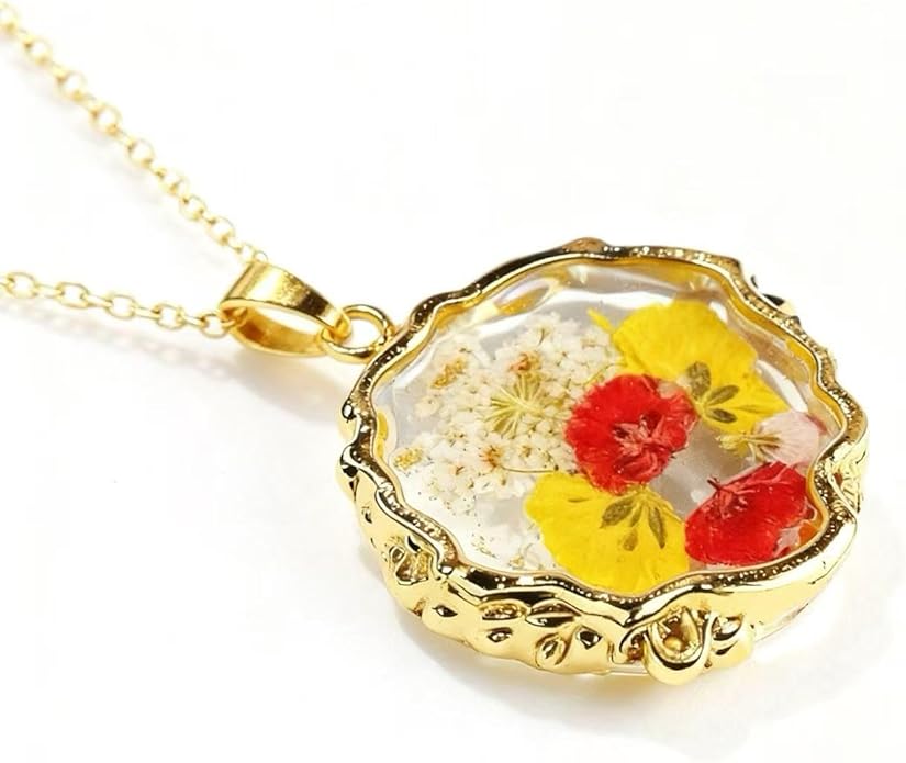Birth Flower Necklace,1-12 Birth Month Flower Handmade Pendant Necklaces for Women Personalized Custom Floral Jewelry,Boho jewelry,Birthday Gift for Women Girls Best Friend