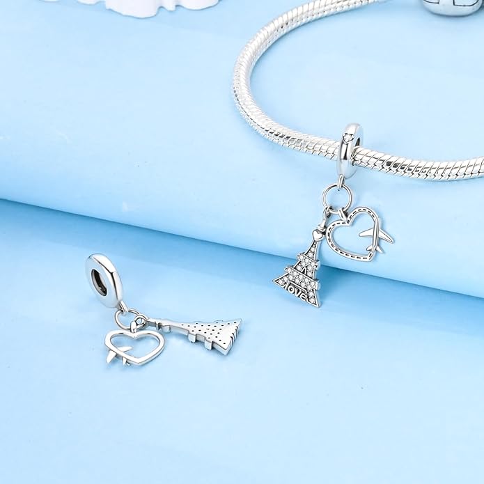 NARMO S925 Sterling Silver Charms Hamsa Charm for Pandora Bracelets Cross Charms for Bracelets Perfume High Heels Dangle Charms Silver Charms for Women