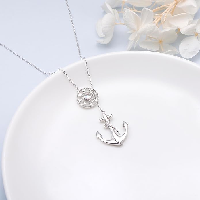 Long Necklace Sterling Silver Larait Bar Y Lariat Long Chain Drop Adjustable Necklace Gift for Her, 30"