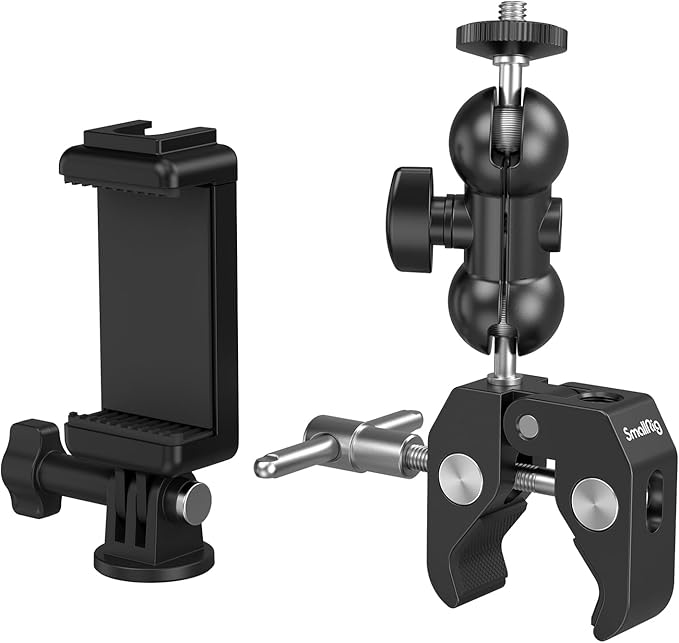 SMALLRIG Camera Mount Kit, Ball Head Magic Arm With Clamp, Super Clamp With Non-Slip Threads for GoPro, Webcam, Camera, Phone, Monitor and Light