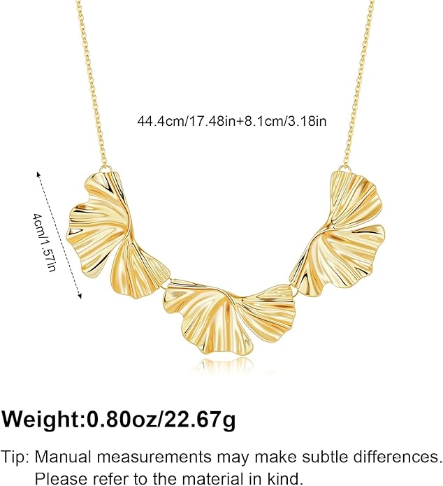 Flower Necklace for Women 14k Gold Plated Boho Vintage Chokers with Floral Pedant Trendy Petal Collars Necklaces Statement Prom Jewelry Gifts