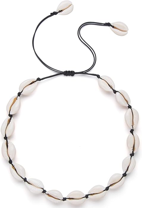 Nackiy Handmade Sea Shell Necklace for Women Summer Adjustable Natural Shell Collar Necklace