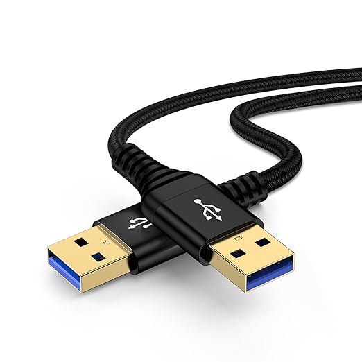 USB to USB Cable,10FT High Speed USB3.0 Cable Male to Male USBA to USBA Cord Double Sided Type A to A Data Transfer Cord for External Hard Driver,Laptop Cooler,DVD Player,TV,Monitor,Printer,Set Up Box