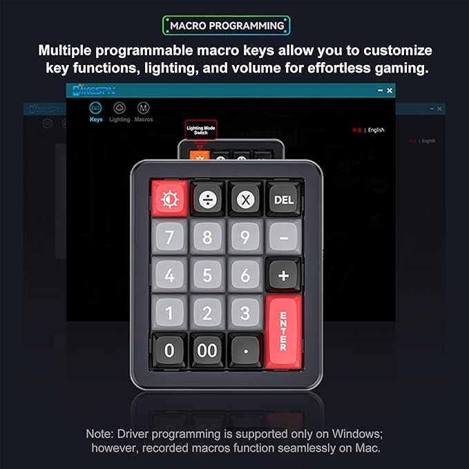 Adventurers K812 Wired Mechanical Numeric Keypad, 19-Key Hot-Swappable RGB Numpad, Macro Programmable, Detachable Type-C Cable, Game/Office Mode Switch – for PC/Laptop/Desktop (Black)