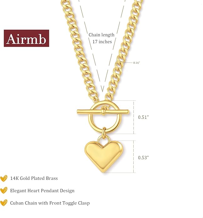 Heart Necklace for Women Gold/Silver Plated Trendy Heart Choker Lover Pendant Hypoallergenic Fashion Gold/Silver Necklace for Women Love Jewelry Gift for Women Girlfriend