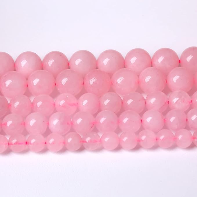 Rose Pink Quartz Beads - 90pc Natural Pink Energy Crystal Round Loose Beads for Jewelry Making DIY Bracelets 15" (4mm)