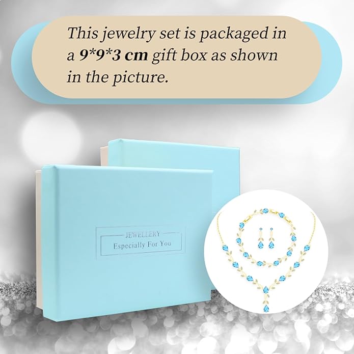GZWHD Wedding Jewelry Sets for Bride Bridesmaid Women Cubic Zirconia Necklace Earrings Bracelet Set Gift for Mother Friend Wife Daughter Sister Party Prom Jewelry