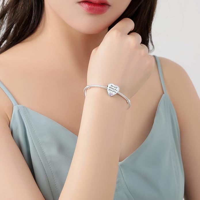 925 Sterling Silver Charms Fit Pandora Charms Bracelet I Love You to Infinity and Beyond Fit Wife Mother's Day Christmas Birthday Gift