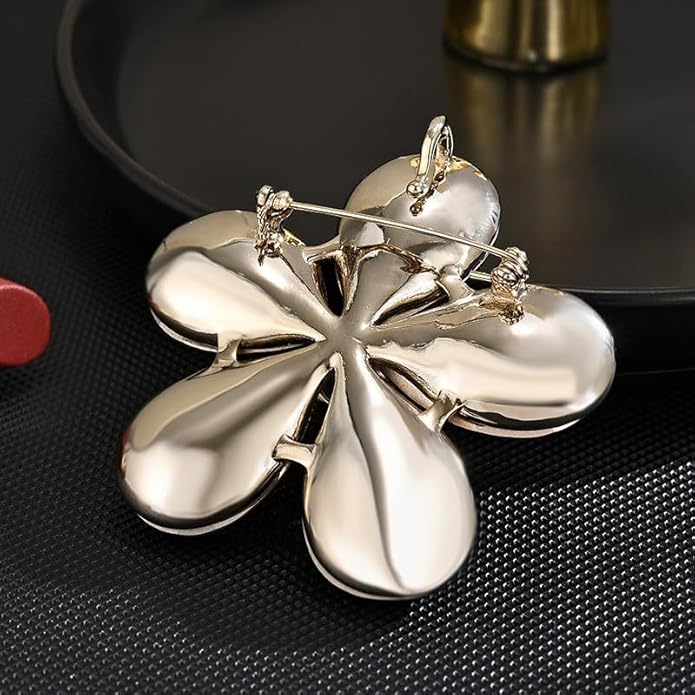 Flower Brooch Pin - Rhinestone Flower Pin 18k Gold Plated - Thanksgiving Day, Birthday, Wedding Gifts for Mom, Wife