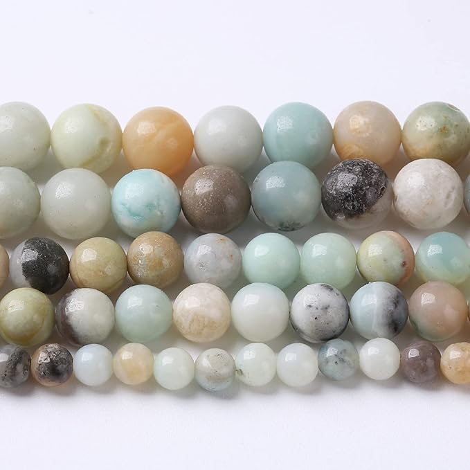 12mm 31pcs Natural Stone Beads Colorful Amazonite Gemstone Round Loose Beads for Jewelry Making DIY Bracelet Necklace Earrings15 Inch