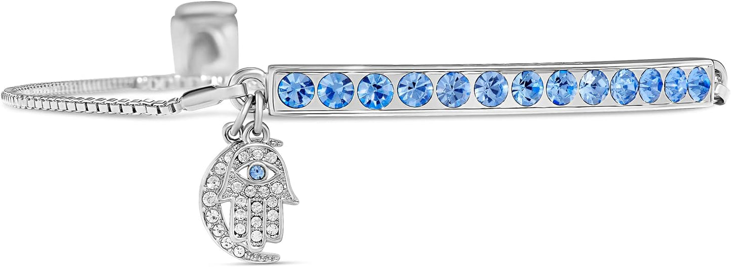 INSPIRED VOICES Sterling Silver Plated Charm Bracelets for Women - Easy Adjustable Bracelets