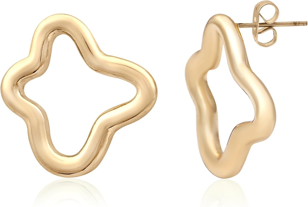 18K Gold Plated Sculptural Earrings Set for Women – Hypoallergenic, Lightweight, Modern Hoop & Drop Styles – 6 Bold Statement Designs – Christmas, Holiday, Thanksgiving Gift, Halloween