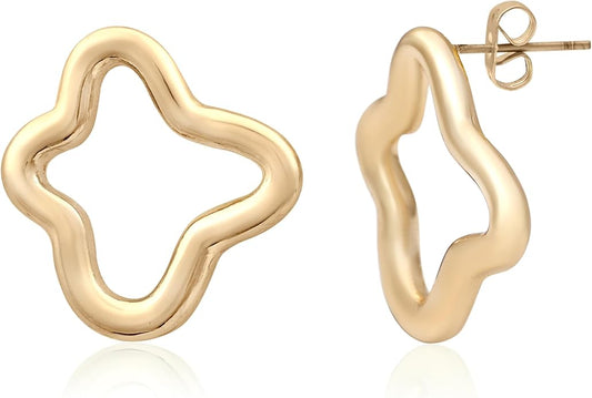 18K Gold Plated Sculptural Earrings Set for Women – Hypoallergenic, Lightweight, Modern Hoop & Drop Styles – 6 Bold Statement Designs – Christmas, Holiday, Thanksgiving Gift, Halloween