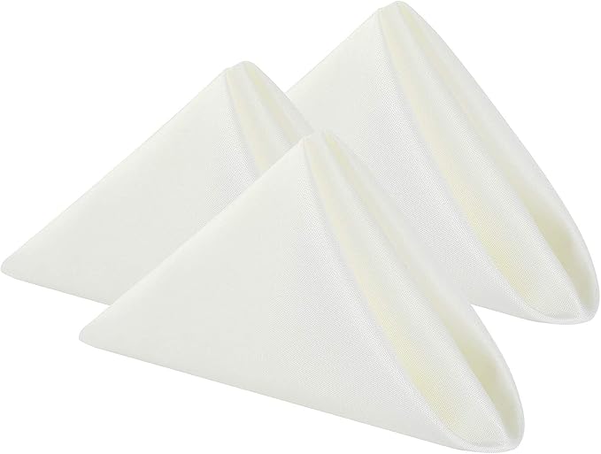 Cloth Napkins 20x20 inch Washable Polyester Dinner Napkins Soft Table Napkins for Wedding Party Dining Banquet(Ivory,50PCS)