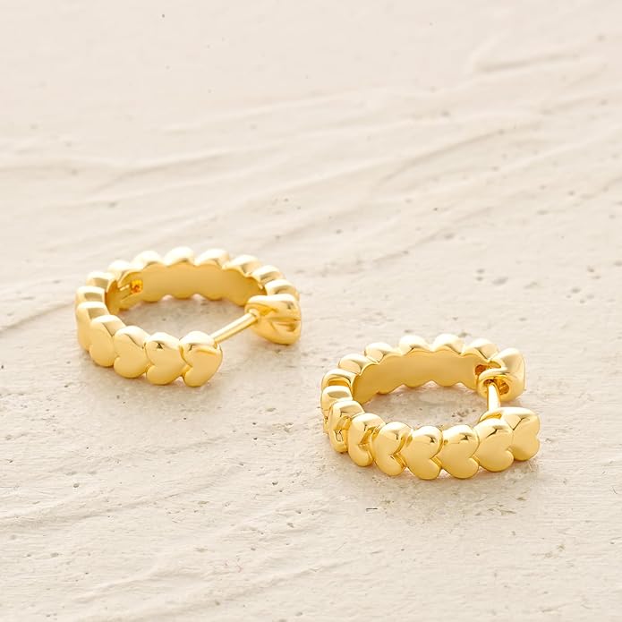 MYEARS Women Earrings Gold Huggie Hoop Ear Stud Cuff 14K Small Simple Hypoallergenic Everyday Jewelry