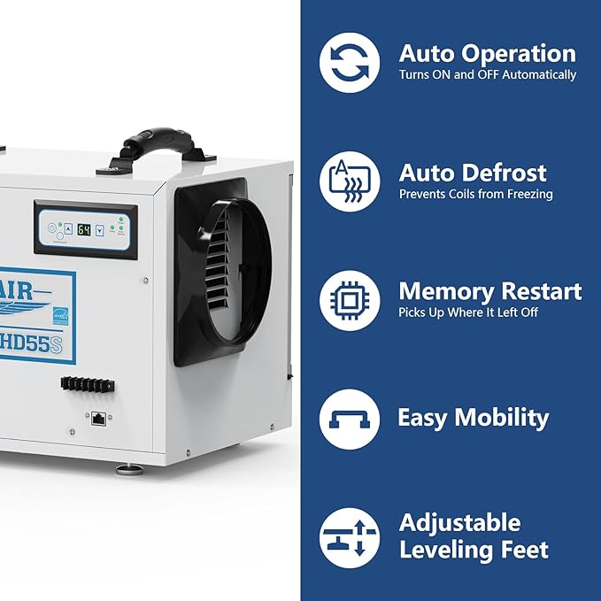 ALORAIR Crawl Space Dehumidifiers 120 PPD Moisture Removal, Crawlspace Dehumidifiers Commercial Dehumidifier for Basement, Auto Defrost, cETL Listed