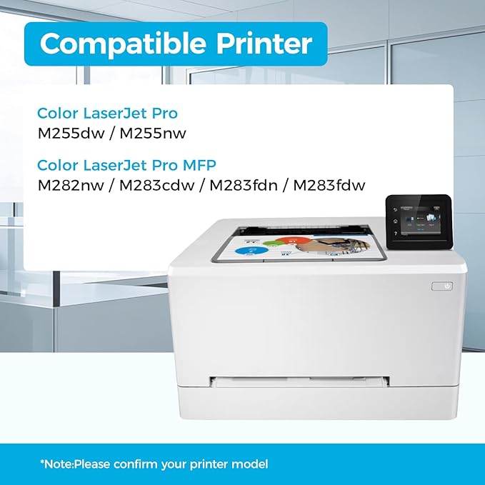 206X Toner Cartridges High Yield with Chip Replacement for HP 206X 206A Toner Compatible with Color LaserJet Pro M255dw M255nw MFP M282nw M283cdw M283fdn M283fdw Printer W2110X W2110A (4 Pack-B/C/Y/M)