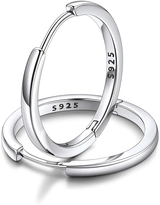 FaithHeart Sterling Silver Hoop Earrings for Women, Hypoallergenic Huggie Hoop Earrings Lightweight Small Cartilage Earrings Hoop Earring Dainty Everyday Earrings 6/8/10/12/14/15/16/18/20mm