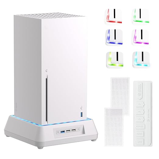 Cooling Fan for Xbox Series X Mviioe Xbox Series X Cooling Stand with LED Indicator, Extra Big Turbo Fan, USB 2.0 Ports, Dust Cover Filters (Only Compatible with Xbox Series x) (White)