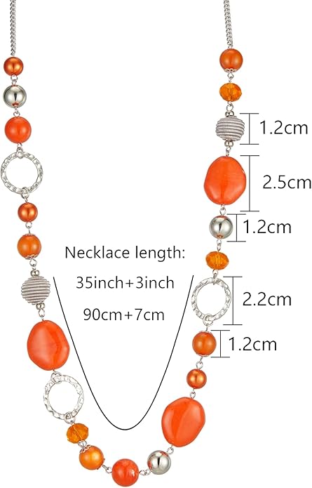 PEARL&CLUB Long Beaded Necklaces For Women - Sweater Chain Fashion Jewelry Necklace Gifts For Women