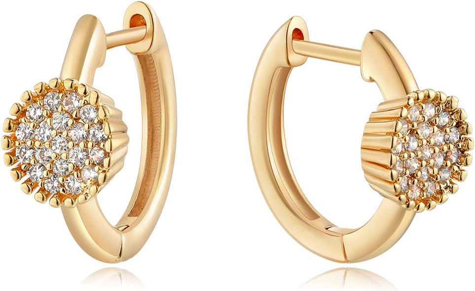 MYEARS Women Earrings Gold Huggie Hoop Ear Stud Cuff 14K Small Simple Hypoallergenic Everyday Jewelry